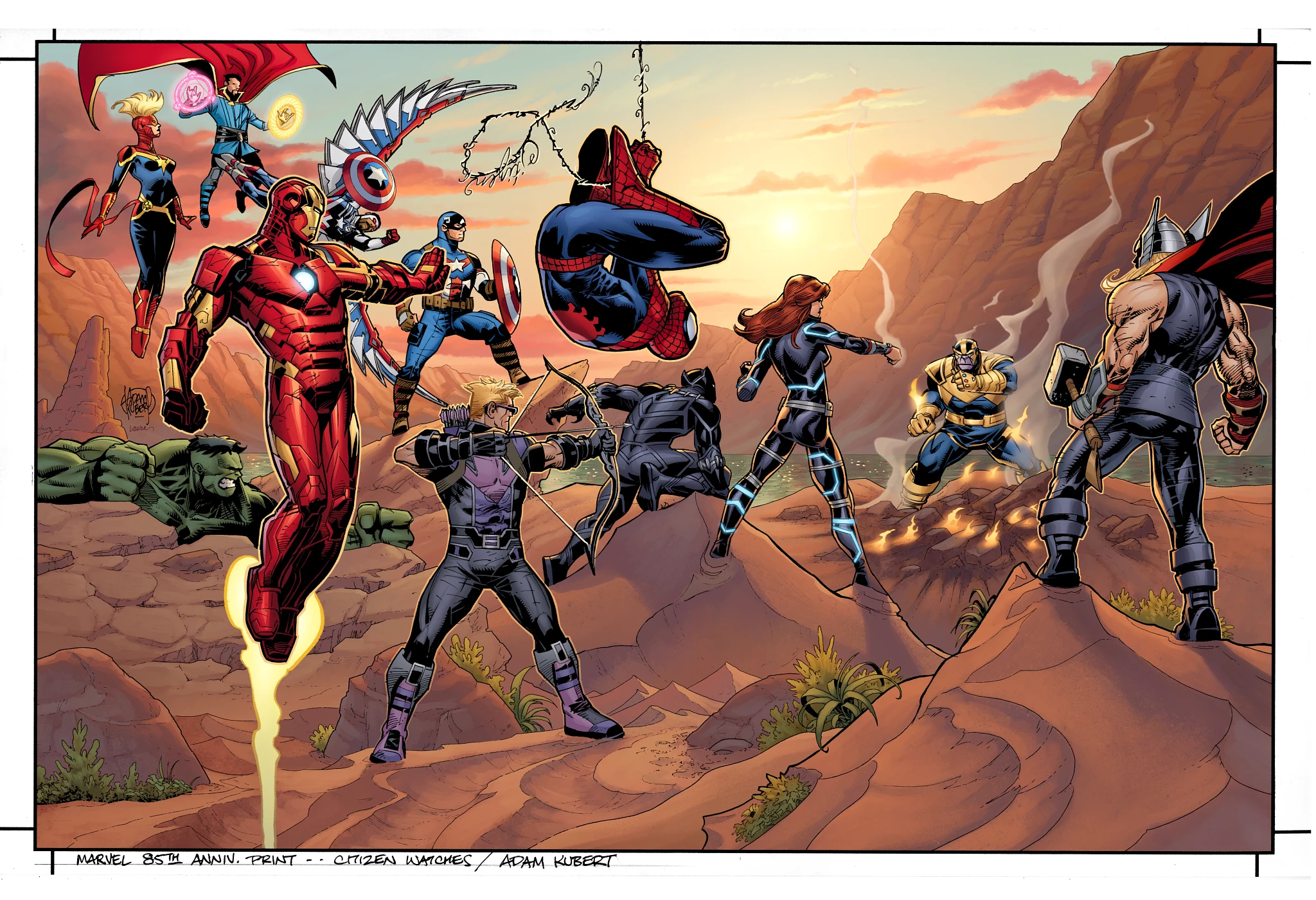 Marvel 85th Anniversary Print by Adam Kubert Dial GWP-MRVL-AKUB